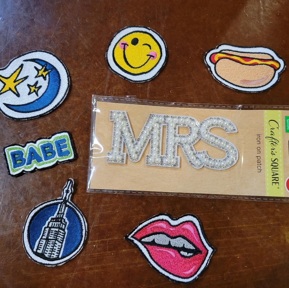 Iron-On Patch Set with MRS and Fun Designs